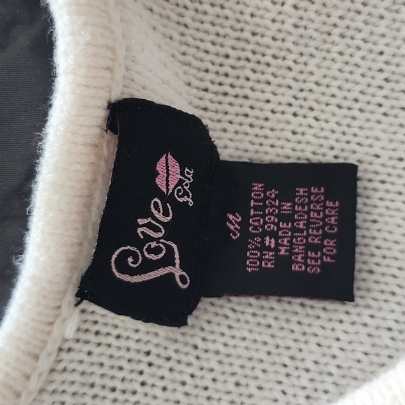 Love Lola 100% cotton scoop neck baby  doll sweater size  medium - Picture 3 of 3